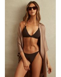 Reiss - Riah - Chocolate Triangle Halter Neck Bikini Top - Lyst