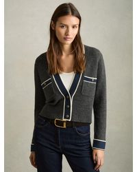 Reiss - Wool-Cashmere Tipped V-Neck Cardigan - Lyst