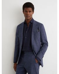 Reiss - Wool-Blend Check Single-Breasted Suit Blazer Classic-Fit - Lyst