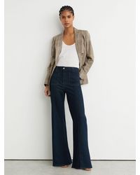 Reiss - Sakura - Dark Blue Petite Patch-pocket Flared Jeans, Us 4 - Lyst