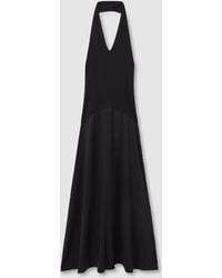 Reiss Rene - Green Hybrid Knit Midi Dress, L | Lyst UK
