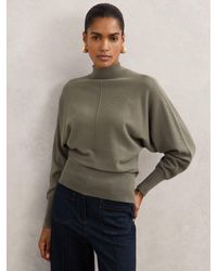 Reiss - Wool-Blend Funnel-Neck Batwing Jumper With Cashmere - Lyst