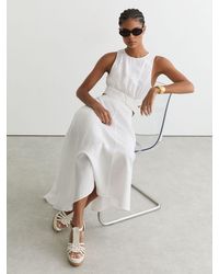 Reiss - Leather Plaited-Strap Wedge Sandals - Lyst
