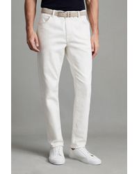 Reiss - Santorini - Ecru Tapered Slim Fit Jeans, Uk 30 S - Lyst