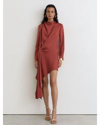 Reiss - Draped Long-Sleeve Mini Dress - Lyst