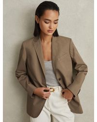 Reiss - Hope Blazer Cotton Plain - Lyst