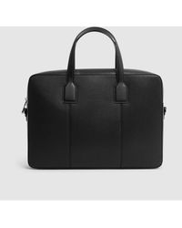 Reiss - Dominik - Black Leather Briefcase, One - Lyst