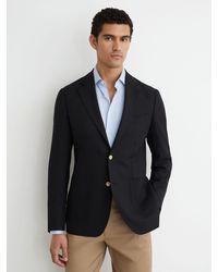 Reiss - Captain Hopsack Single-Breasted Classic-Fit Blazer With Wool - Lyst