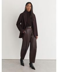 Reiss - Leather Pointed-Toe Low-Heel Ankle Boots - Lyst