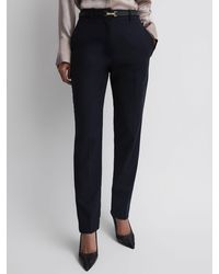Reiss - Haisley - Navy Wool Blend Tapered Suit Trousers, Us 4 - Lyst