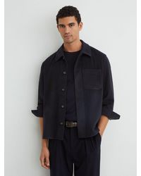 Reiss - Brushed Wool-Blend Patch-Pocket Overshirt - Lyst