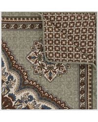Reiss - Giosia - Sage Green Silk Paisley-print Pocket Square, One - Lyst