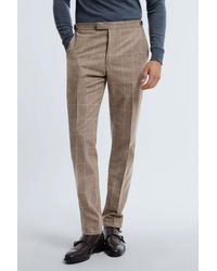 ATELIER - Italian Wool Cashmere Slim Fit Check Trousers - Lyst