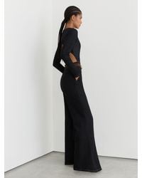 Reiss - Wide-Leg Open-Back Denim Jumpsuit - Lyst
