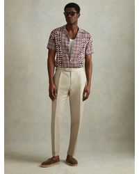 Reiss - Geometric Print Cuban Collar Shirt - Lyst