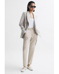 Reiss - Becca - Stone Petite Tapered Combat Trousers - Lyst