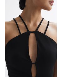 Reiss - Raquel - Black Strappy Cut-out Top, Us 2 - Lyst