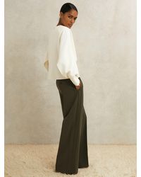 Reiss - Atelier Crepe Wide-Leg Trousers - Lyst