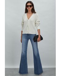 PAIGE - High Rise Flared Jeans - Lyst