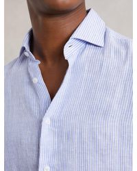 Reiss - Soft & Fine Stripe Linen Long-Sleeve Shirt - Lyst
