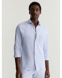 Reiss - Solarko - Soft Blue Seersucker Cutaway-collar Shirt Regular-fit, L - Lyst