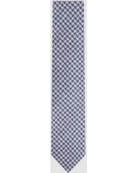 Reiss - Gesu - Airforce Blue Silk Dogtooth Tie, One - Lyst