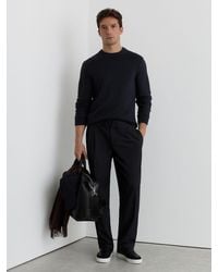 Reiss - Wool-Blend Rib-Detail Crew-Neck Jumper - Lyst