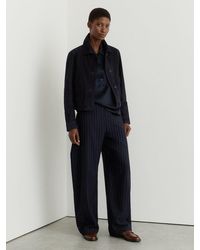 Reiss - Petite Barrel-Leg Pinstripe Trousers - Lyst