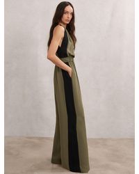 Reiss - Color Block Gathered Wide-leg Jumpsuit - Lyst