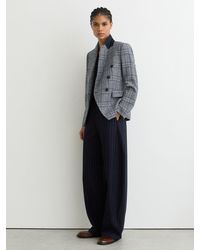 Reiss - Petite Double-Breasted Blazer Cotton-Linen - Lyst