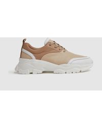 Reiss - Arden - Neutral Chunky Leather Trainers - Lyst