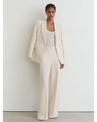 Reiss - Petite Jacquard Wide-Leg Suit Trousers - Lyst