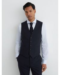 Reiss - Belmont - Navy Single-breasted Tailored Waistcoat, 44 - Lyst