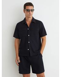 Reiss - Textured Piped Short-Sleeve Shirt - Lyst