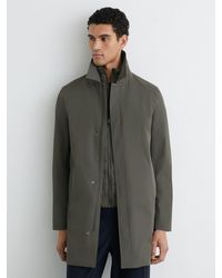 Reiss - Logan - Khaki Green Removable-gilet Hybrid Overcoat, Xs - Lyst