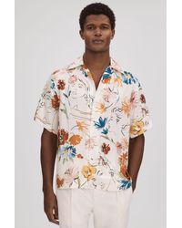 Reiss - Serra - Multi Printed Cuban Collar Shirt - Lyst