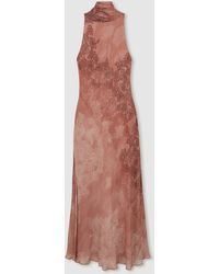 Reiss Nina Cape One Shoulder Maxi Dress in Green | Lyst