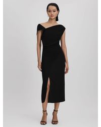 Reiss - Asymmetric Bodycon Midi Dress, - Resort & Holiday Wear - Lyst