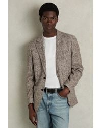 Reiss - Tweed Single-Breasted Blazer With Wool - Lyst