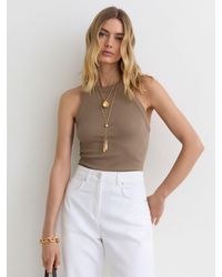 Reiss - Stretch-Cotton Ribbed Racer-Back Vest - Lyst