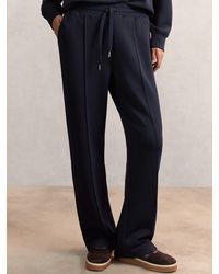 Reiss - Jemma Premium Interlock Wide-Leg Joggers - Lyst
