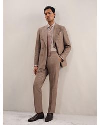 Reiss - Belmont - Brown Slim-fit Suit Trousers With Wool, 28w X 31l (uk 28 R) - Lyst
