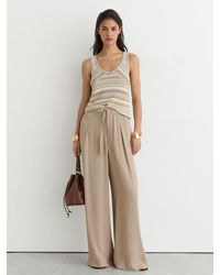 Reiss - Aimee - Neutral Drawstring Wide-leg Trousers, Us 0 R - Lyst