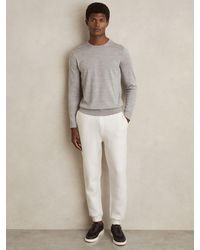 Reiss - Cotton-Blend Ribbed Drawstring Joggers - Lyst