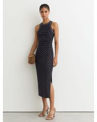 Reiss - Jersey Polka-Dot Racer Midi Dress - Lyst