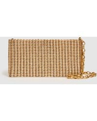 Reiss - Bailey - Gold Beaded Removable Strap Shoulder Bag, - Lyst