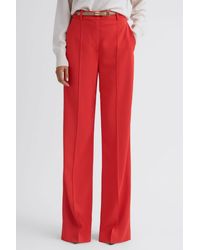 Reiss - Cara - Coral Wide Leg Mid Rise Trousers, Us 0 - Lyst