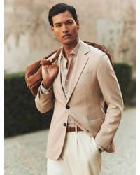 Reiss - Slim-Fit Single-Breasted Wool-Blend Textured Blazer - Lyst