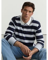 Reiss - Rugby-Stripe Half-Button Jumper - Lyst
