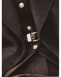 Reiss - Hazel - Chocolate Leather Snake-effect Belt, S - Lyst